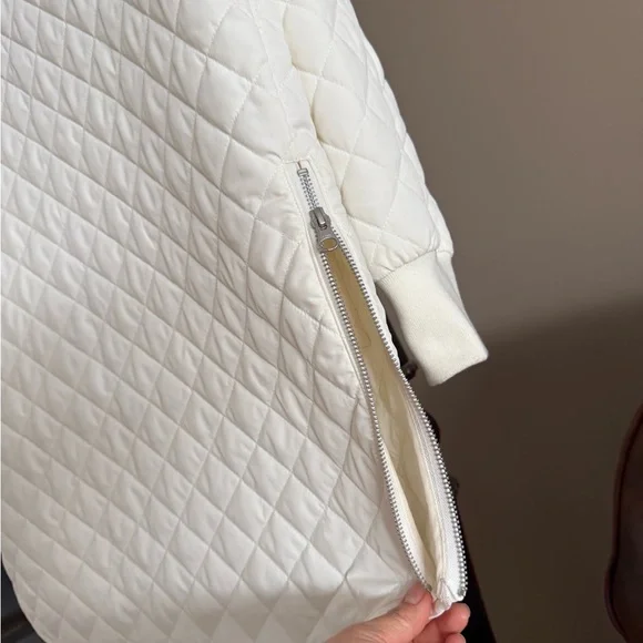 Zella Nordstrom Longline Water Resistant Quilted Bomber Jacket - Picture 4 of 9